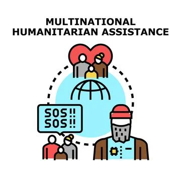 Multinational humanitarian assistance providing global help Ilustración de archivo