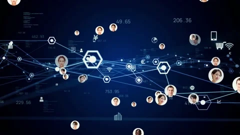 Multinational people and communication network concept. Social media. Stock Footage 166013229