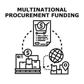 Multinational procurement funding global supply concept イラスト素材