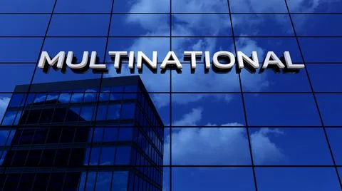 Multinational Skyscraper Office Building 3D Illustration Stock Illustration