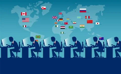 Multinational workforce on vector illustration Stock Illustration