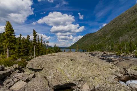 Multinsky lakes in Altai mountains. Foto stock