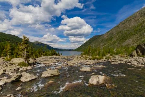 Multinsky lakes in Altai mountains. Foto stock