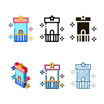 Multipack attraction control point icon vector outline 库存插图