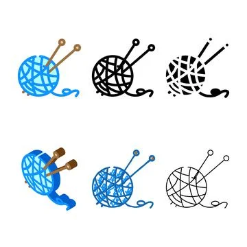 Multipack ball yarn knitting wool color icon vector Иллюстрация