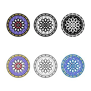 Multipack boho astrological color icon vector Stock Illustration