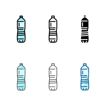 Multipack bottle plastic package color icon vector Stock Illustration