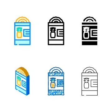 Multipack canned pineapple color icon vector Stock-Illustration