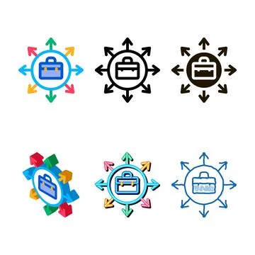 Multipack case and arrows different directions icon vector outline Stock Illustration