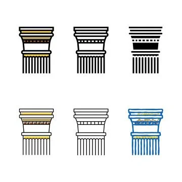 Multipack column ancient rome color icon vector Stock Illustration