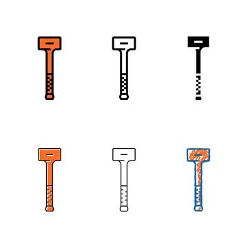 Multipack dead blow hammer tool color icon vector Stock Illustration