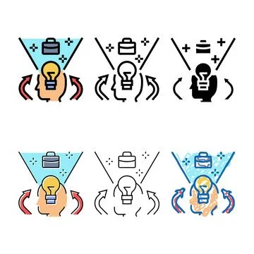 Multipack design thinking modern business color icon vector Illustrazione stock