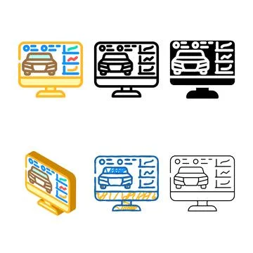 Multipack diagnostic computer car mechanic color icon vector Stock Illustration