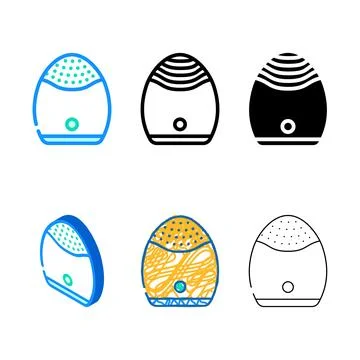 Multipack face massager device color icon vector Ilustración de archivo