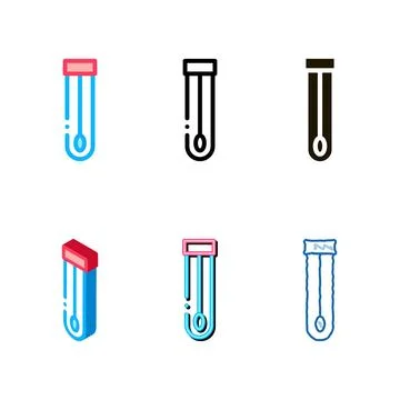 Multipack flask with cotton swab icon outline 스톡 일러스트