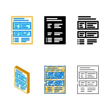 Multipack form list color icon vector Illustrazione stock