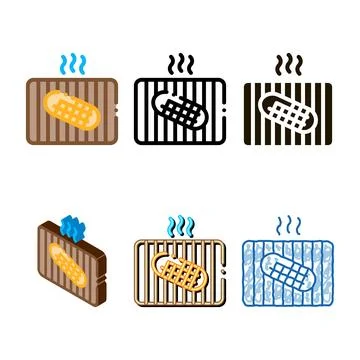 Multipack frying bread icon vector outline Stock Illustration