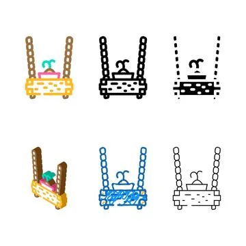 Multipack hanging planter box color icon vector イラスト素材