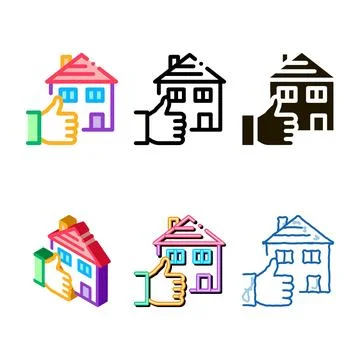 Multipack house hand gesture show like icon vector outline Ilustración de archivo
