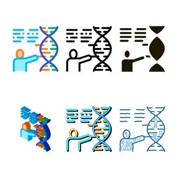 Multipack human genetics research biohacking icon vector Stock Illustration