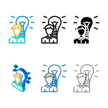 Multipack idea customer testimonial color icon vector Stock Illustration