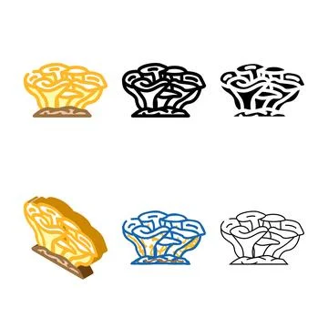 Multipack maitake mushroom color icon vector Stock Illustration