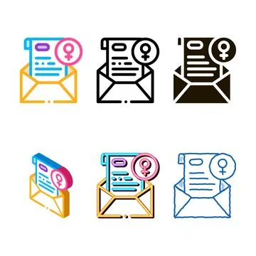Multipack message letter icon vector outline Stock Illustration