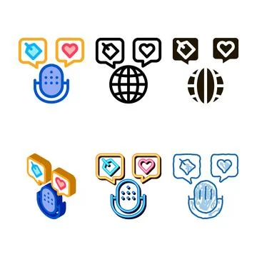 Multipack microphone label icon vector outline Stock Illustration
