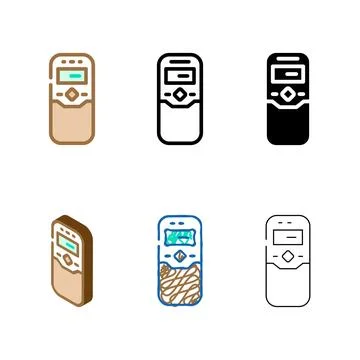Multipack mobile phone retro gadget color icon vector Stock Illustration