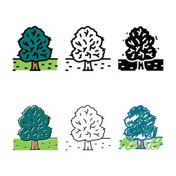 Multipack park tree color icon vector 库存插图