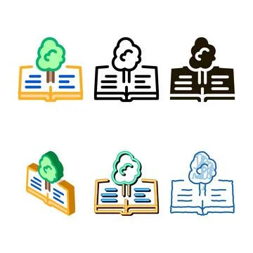 Multipack red book tree icon vector outline Stock Illustration