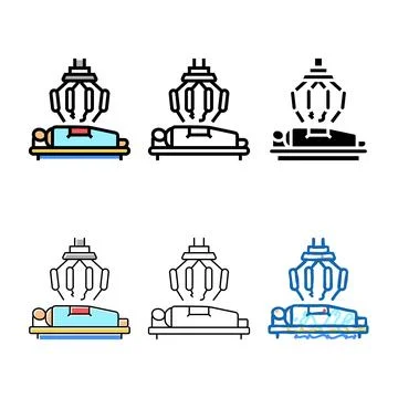 Multipack robotic surgery color icon vector Stock Illustration