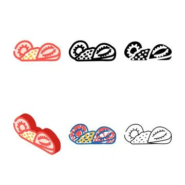 Multipack strawberry dried fruit color icon vector Stock Illustration