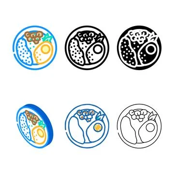 Multipack thai basil chicken cuisine color icon vector Illustrazione stock
