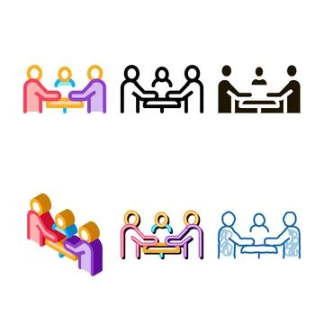 Multipack third party discussion icon vector outline Illustrazione stock