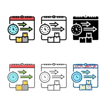 Multipack time delivery procurement color icon vector Stock Illustration