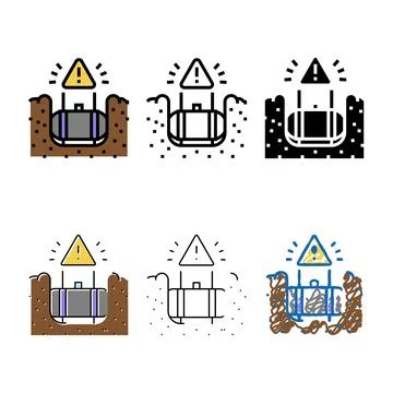 Multipack underground storage tank removal color icon vector Stock Illustration