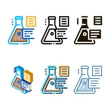 Multipack in vitro gas study icon vector outline Stock Illustration
