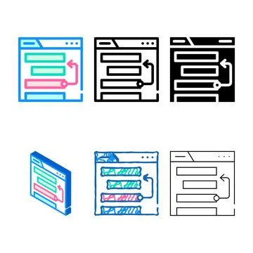 Multipack web site promotion place seo optimization color icon vector Stockillustratie