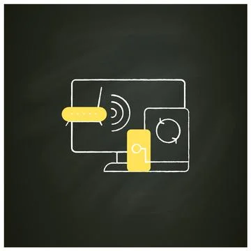 Multiplayer chalk icon Stock Illustration