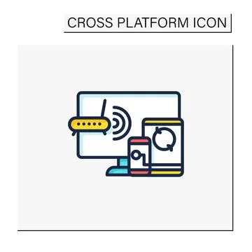 Multiplayer color icon Stock Illustration