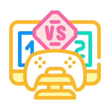 Multiplayer games game development color icon vector illustration Stockillustratie