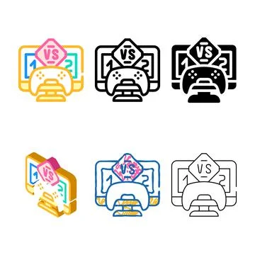 Multiplayer games game development color icon simplified vector Stockillustratie