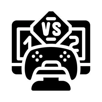 Multiplayer games game development glyph icon vector illustration 스톡 일러스트