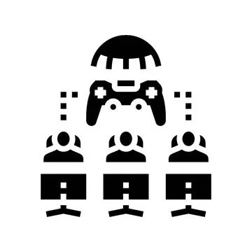 Multiplayer games game development glyph icon vector illustration Stock Illustration