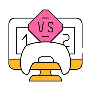 Multiplayer games game development icon color illustration Stock Illustration