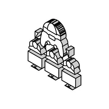 Multiplayer games game development isometric icon vector illustration Stock Illustration