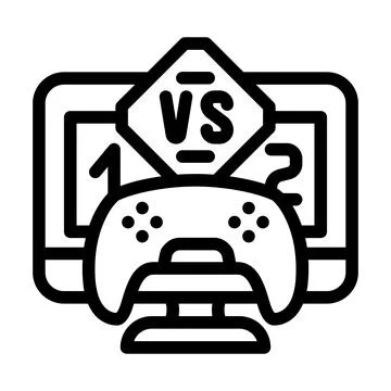 Multiplayer games game development line icon vector illustration Stock Illustration