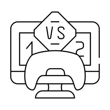 Multiplayer games game development line icon vector illustration Stockillustratie