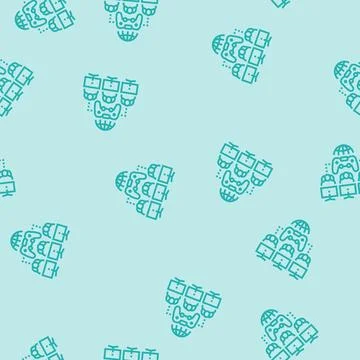 Multiplayer games game development line seamless pattern Illustrazione stock